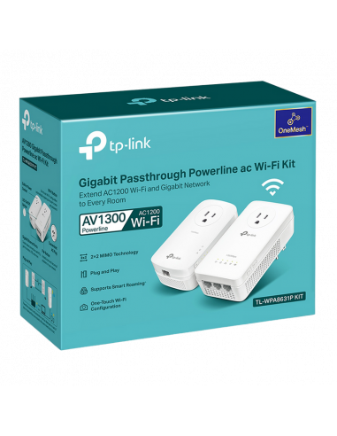 Wi-Fi + Powerline адаптер TP-LINK TL-WPA8631P KIT, AV1300, 1300 Mбит/c, Белый
