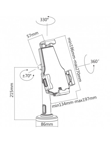 Suport de birou Reflecta Tabula Lock II, Negru
