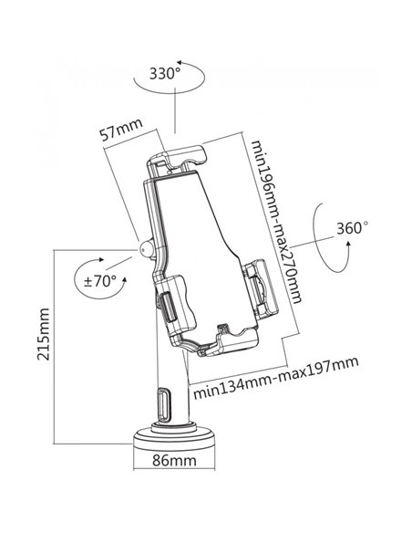 Suport de birou Reflecta Tabula Lock II, Negru