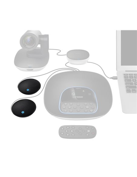 Microfon pentru camera Logitech GROUP Expansion Mics, Fără fir, Negru Microfon pentru camera Logitech GROUP Expansion Mics, Fără fir, Negru