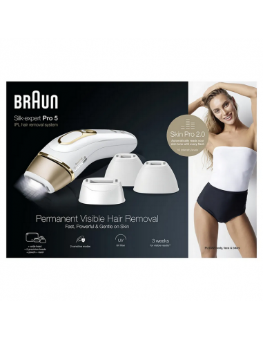 Fotoepilator Braun Silk-expert Pro 5 PL5382, Alb | Auriu