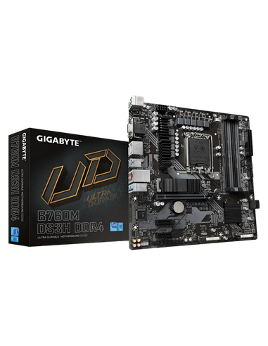 Материнская плата Gigabyte B760M DS3H DDR4, LGA1700, Intel B760, Micro-ATX