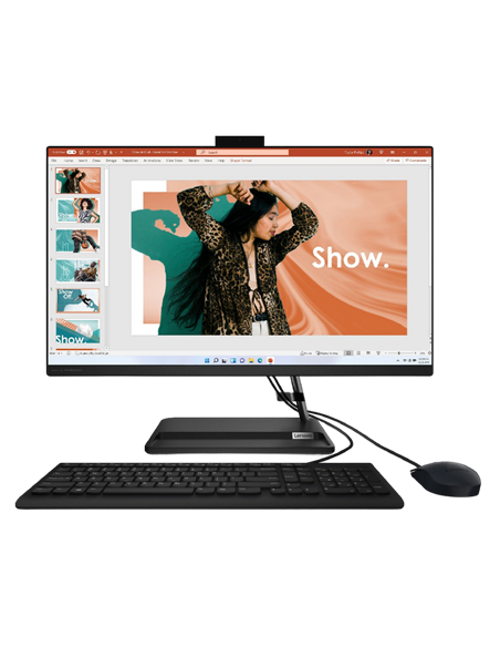 Моноблок Lenovo IdeaCentre 3 27ALC6, 27", AMD Ryzen 5 7430U, 16Гб/512Гб, Без ОС, Чёрный