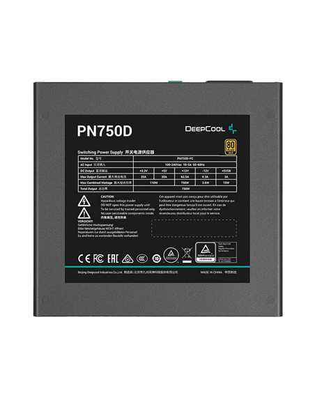 Блок питания для компьютеров Deepcool PN750D, 750Вт, ATX, Немодульный