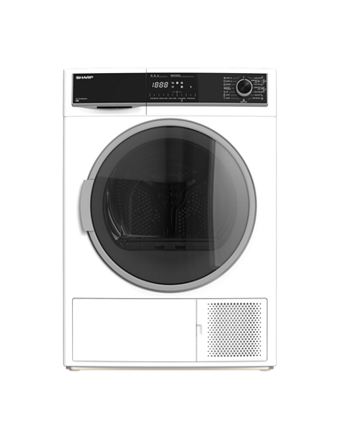 Uscător de rufe Sharp KDHHH9S8GW3EE, 9kg, Alb