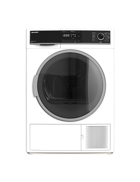 Uscător de rufe Sharp KDHHH9S8GW3EE, 9kg, Alb