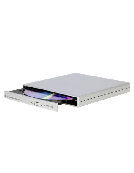 DVD-RW дисковод Gembird DVD-USB-02-SV, USB 2.0, Серебристый