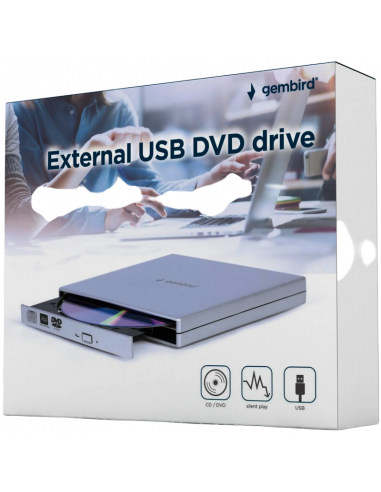 Unitate DVD-RW Gembird DVD-USB-02-SV, USB 2.0, Argintiu