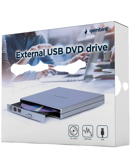 Unitate DVD-RW Gembird DVD-USB-02-SV, USB 2.0, Argintiu
