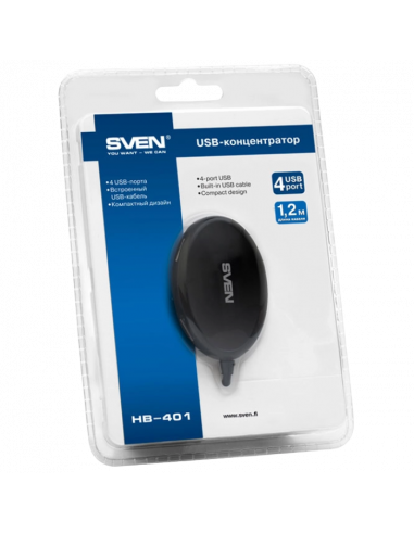 Adaptor Hub SVEN HB-401, Negru