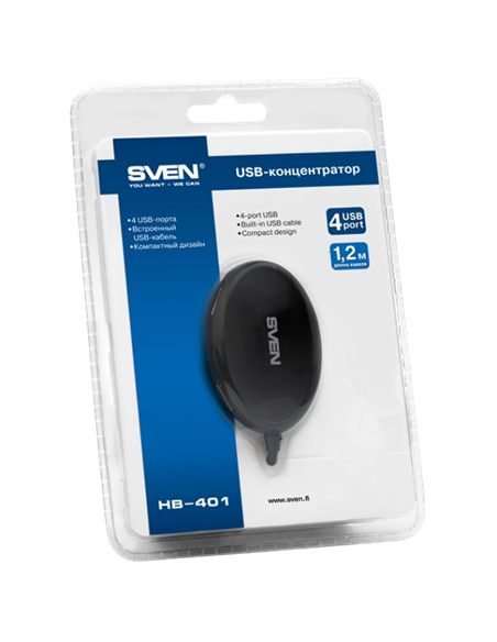 Adaptor Hub SVEN HB-401, Negru