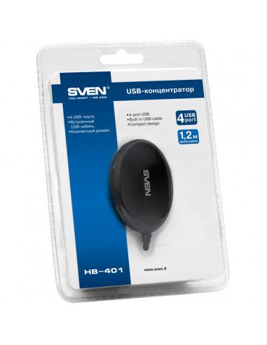 Adaptor Hub SVEN HB-401, Negru