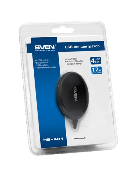 USB-концентратор SVEN HB-401, Чёрный