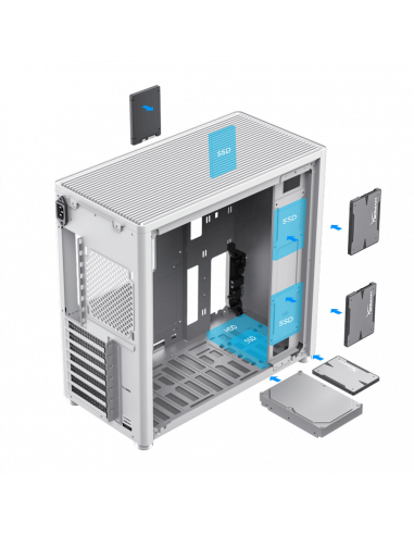 Компьютерный корпус Gamemax MeshBox Pro WT, Midi-Tower, Без блока питания, Белый