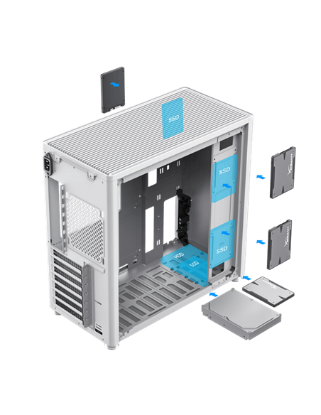 Компьютерный корпус Gamemax MeshBox Pro WT, Midi-Tower, Без блока питания, Белый