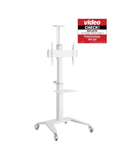 Подставка под телевизор на ножке Reflecta TV Stand 70VCP-Shelf, White, Белый