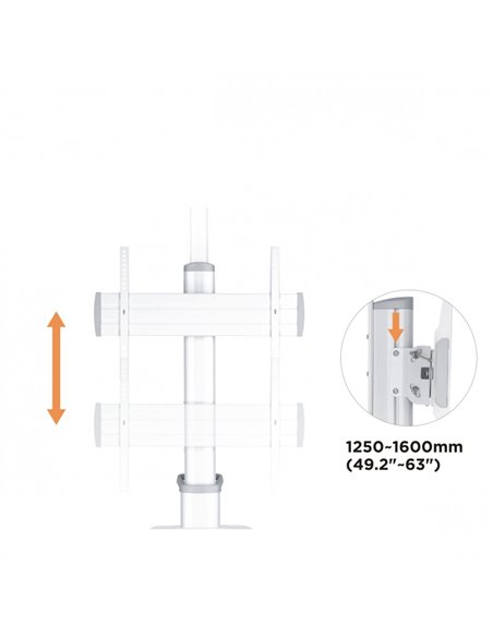 Подставка под телевизор на ножке Reflecta TV Stand 70VCP-Shelf, White, Белый