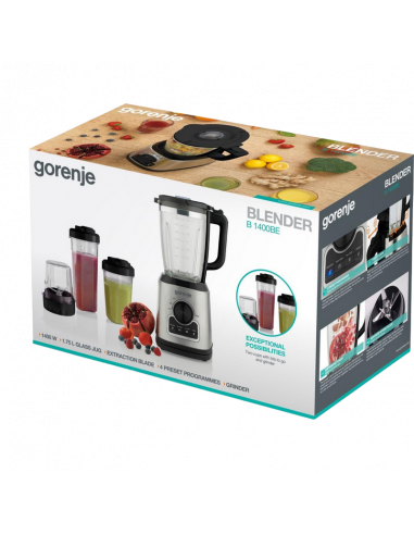 Blender staționar Gorenje B1400BE, Negru | Oțel inoxidabil
