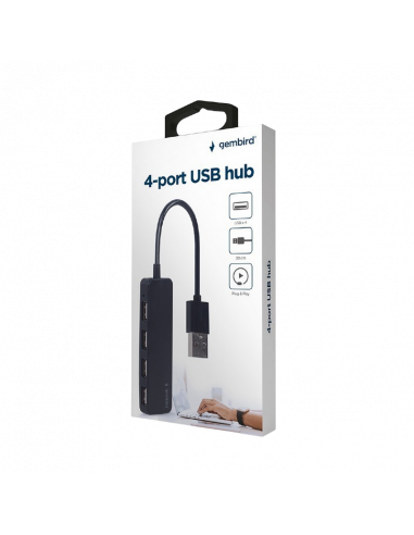 Adaptor Hub Gembird UHB-U2P4-06, Negru
