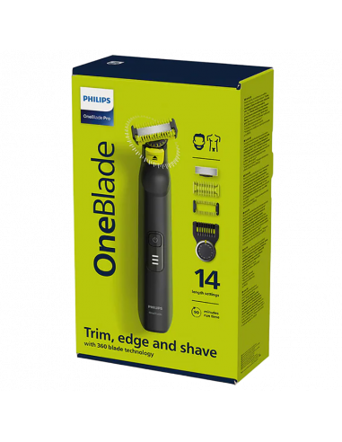 Trimmer pentru bărbați Philips OneBlade Pro 360 QP6541/15, Negru | Verde