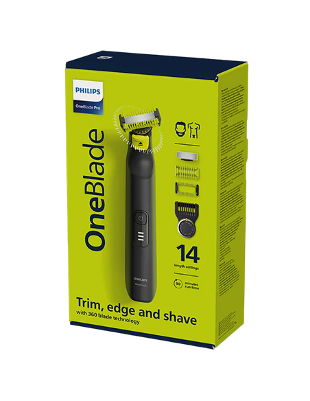 Trimmer pentru bărbați Philips OneBlade Pro 360 QP6541/15, Negru | Verde Trimmer pentru bărbați Philips OneBlade Pro 360 QP6541/15, Negru | Verde