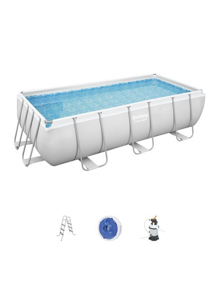Piscină cu cadru metalic Bestway 56442, 6770L, Gri, 56442 Piscină cu cadru metalic Bestway 56442, 6770L, Gri, 56442