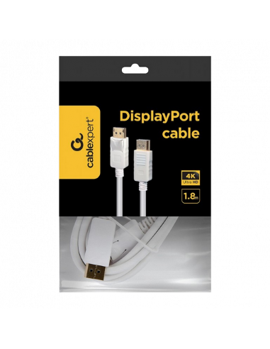 Cablu Video Cablexpert CC-DP2-6-W, DisplayPort (M) - DisplayPort (M), Alb