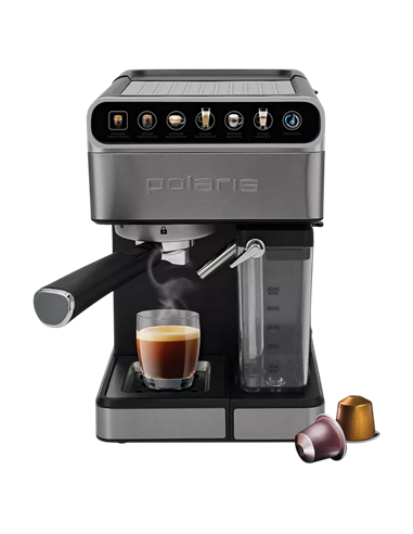 Cafetiera manuala Polaris PCM1540, 1400W, Oțel inoxidabil