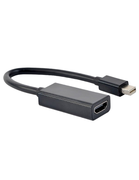 Видеоадаптер Cablexpert A-mDPM-HDMIF-02, MiniDP (M) - HDMI (F), 0,15м, Чёрный