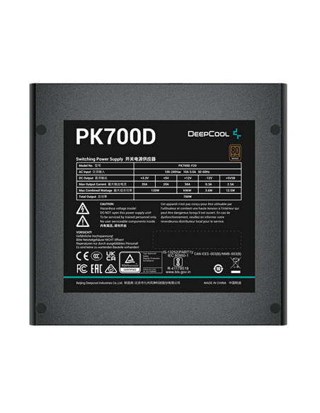 Блок питания для компьютеров Deepcool PK700D, 700Вт, ATX, Немодульный