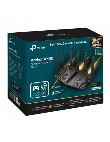 Router fără fir TP-LINK Archer AX80, Negru