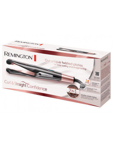 Плойка мультистайлер Remington Curl & Straight Confidence S6606, Чёрный | Розовый