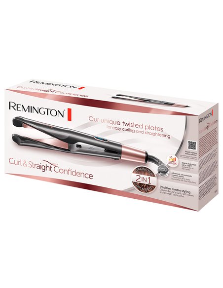 Ondulator de păr Multi-styler Remington Curl & Straight Confidence S6606, Negru | Roz
