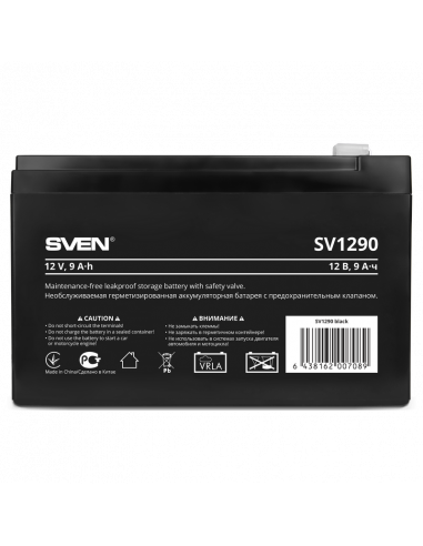 Аккумулятор для резервного питания SVEN SV1290, 12В, 9А*ч