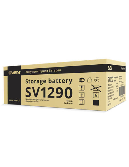 Аккумулятор для резервного питания SVEN SV1290, 12В, 9А*ч