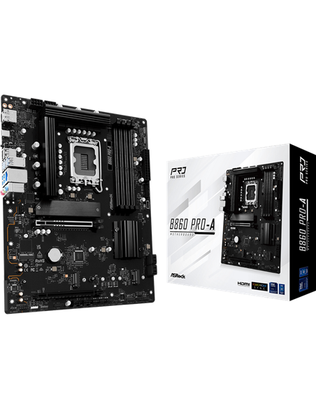 Материнская плата ASRock B860 Pro-A, LGA1851, Intel B860, ATX