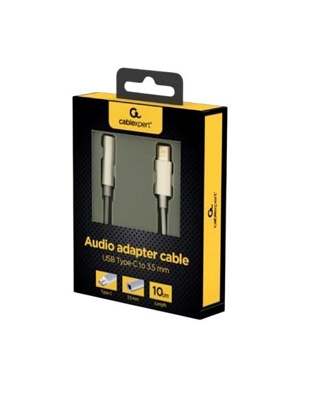 Audio Adaptor Cablexpert A-CM-3.5F-01, USB Type-C (M) - 3.5mm 4-pin (F), 0,01 m, Alb