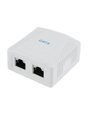 Priză pentru montare pe perete Cablexpert NCAC-2F6-01, Alb