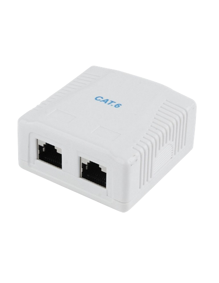 Priză pentru montare pe perete Cablexpert NCAC-2F6-01, Alb