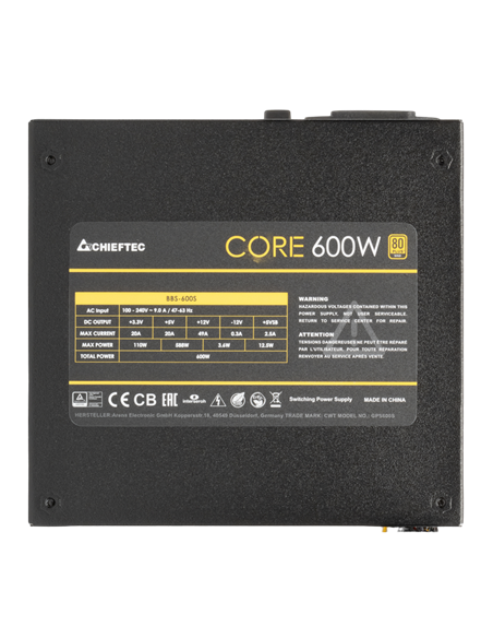 Sursă Alimentare PC Chieftec BBS-600S, 600W, ATX, Nemodular