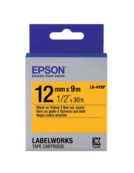 Картридж с лентой Epson LK-4YBP, 12 мм x 9 м