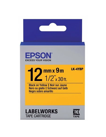 Картридж с лентой Epson LK-4YBP, 12 мм x 9 м