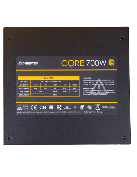 Sursă Alimentare PC Chieftec BBS-700S, 700W, ATX, Nemodular