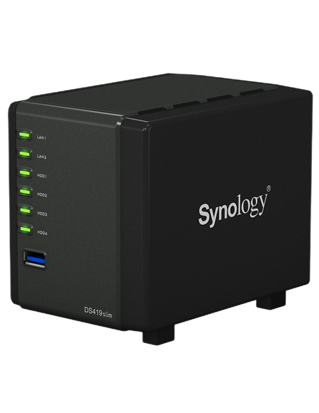 Сетевое хранилище SYNOLOGY DS419slim, Чёрный