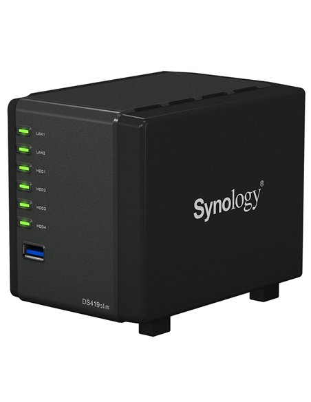Сетевое хранилище SYNOLOGY DS419slim, Чёрный