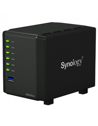 Сетевое хранилище SYNOLOGY DS419slim, Чёрный