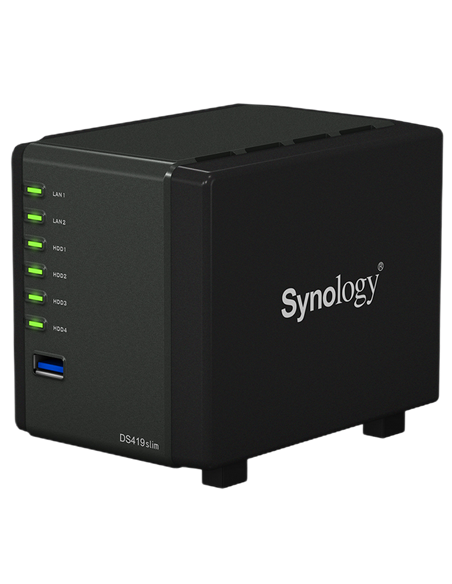 Сетевое хранилище SYNOLOGY DS419slim, Чёрный