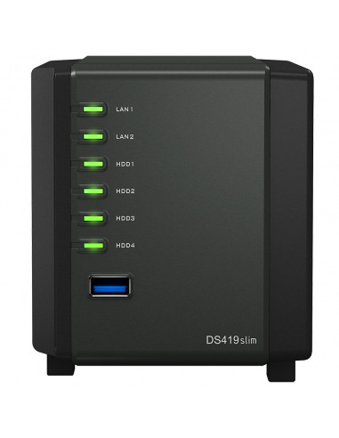 Сетевое хранилище SYNOLOGY DS419slim, Чёрный