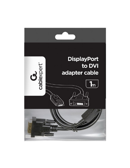 Видеокабель Cablexpert CC-DPM-DVIM-1M, DisplayPort (M) - DVI-D (M), 1м, Чёрный Видеокабель Cablexpert CC-DPM-DVIM-1M, DisplayPort (M) - DVI-D (M), 1м, Чёрный