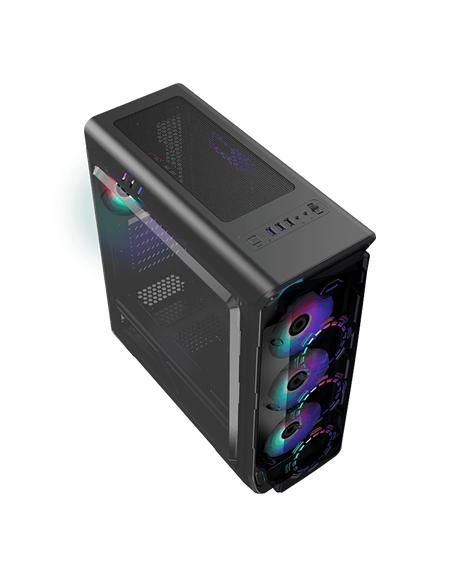 Carcasă PC Gamemax StarLight FRGB, Midi-Tower, Fără PSU, Negru
